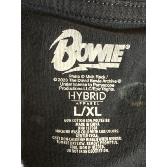 Hybrid Apparel Womens Oversized David Bowie 1972 World Tour T-Shirt Size XL Gray - Picture 7 of 7